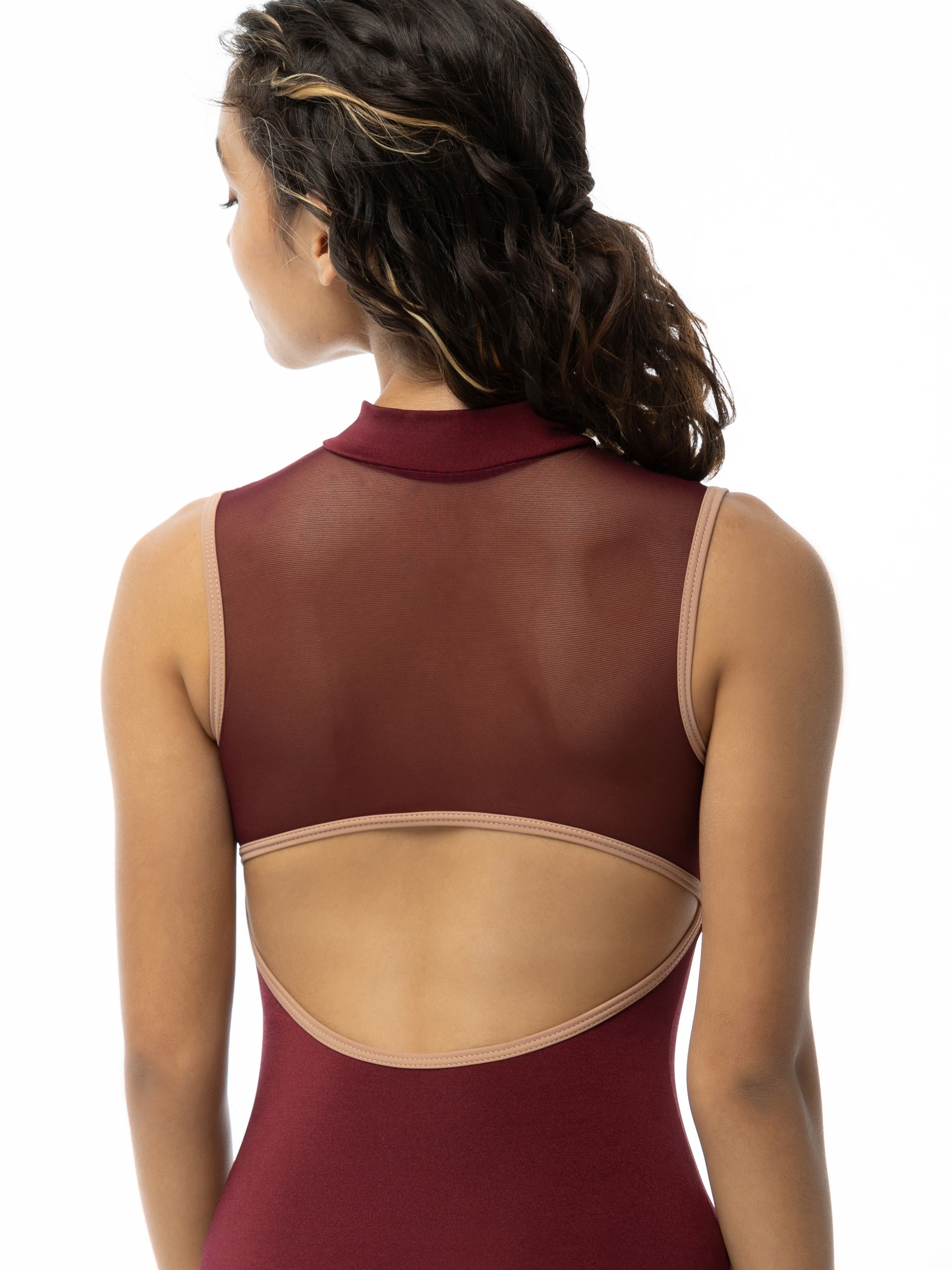 2137A Illusion Tank Adult Leotard with Mesh Back